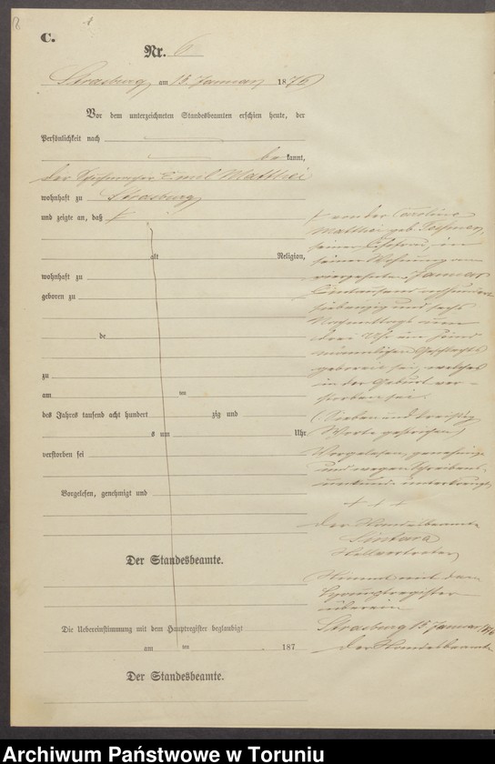 image.from.unit.number "Sterbe-Neben-Register Stadt Strasburg [Brodnica-Miasto] für das Jahr 1876"