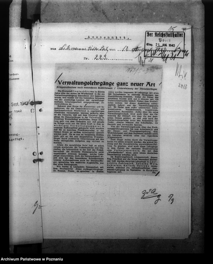 Obraz 19 z jednostki "Ausbildung des Beamtennachwuchses"