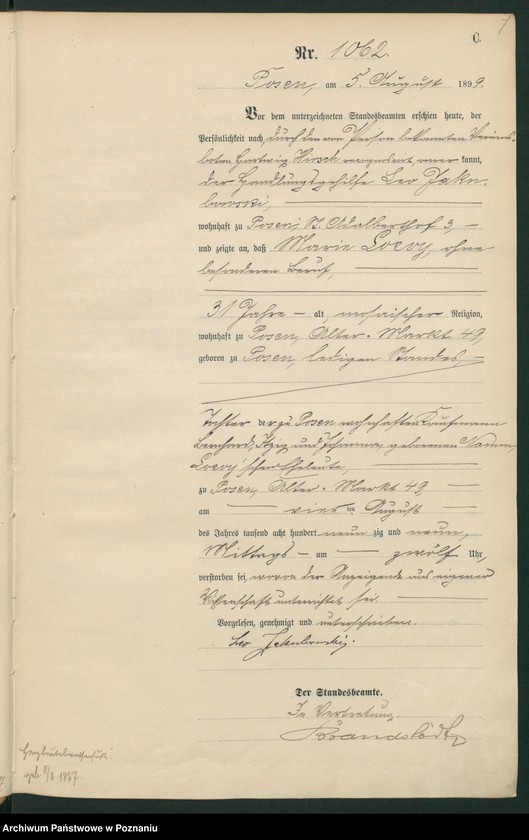 Obraz 10 z jednostki "Księga zgonów t. III"