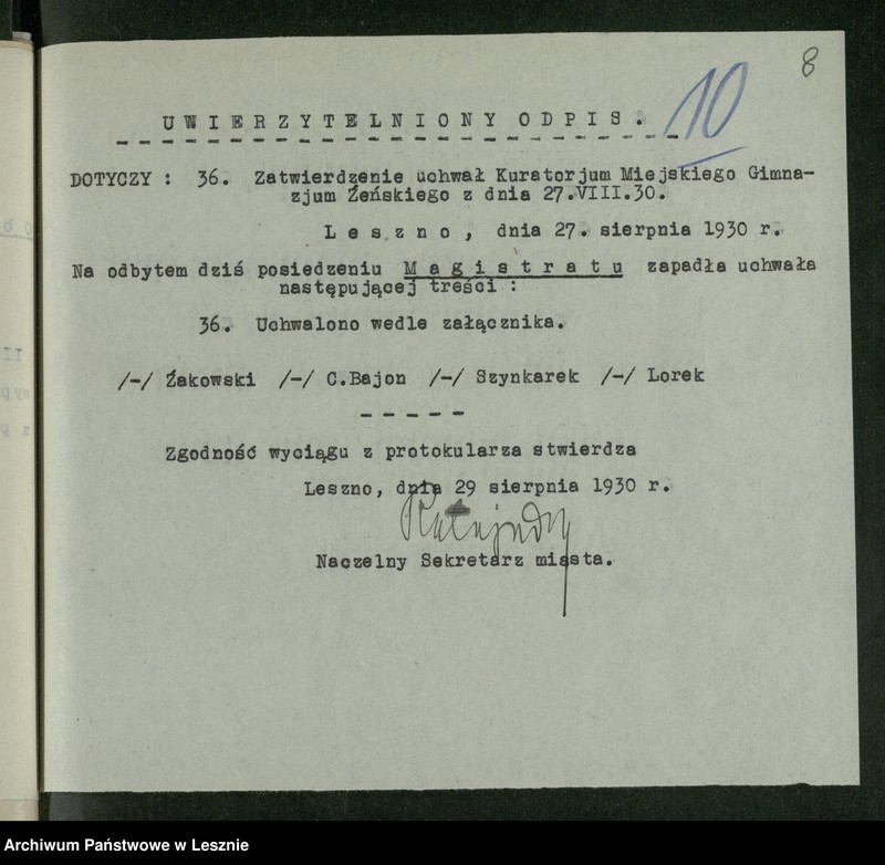 Obraz 10 z jednostki "[Szpunar Kazimiera - akta osobowe]"