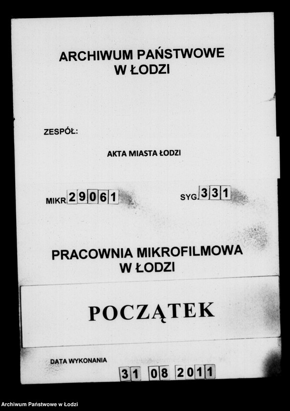 Obraz 1 z jednostki "Akta tyczące się budowy II-ego ratusza w mieście Łodzi"