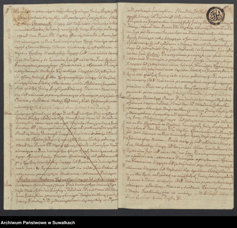 image.from.unit.number "Akta urodzonych gminy puńskiey rok 1808"