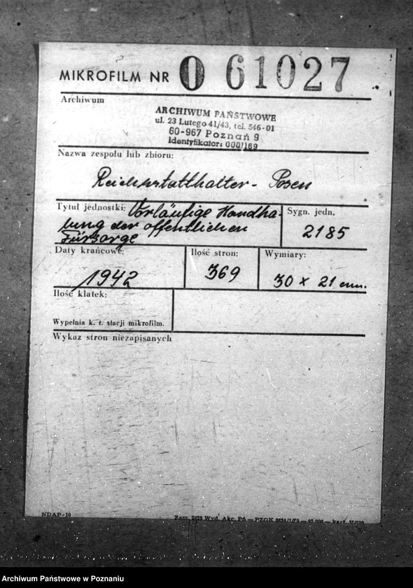 Obraz 2 z jednostki "Vorläufige Handhabung der öffentlichen Fürsorge"