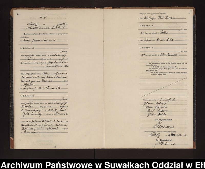 image.from.unit.number "Heirats-Neben-Register des Preussischen Standes-Amtes Neuhoff Kreis Loetzen"