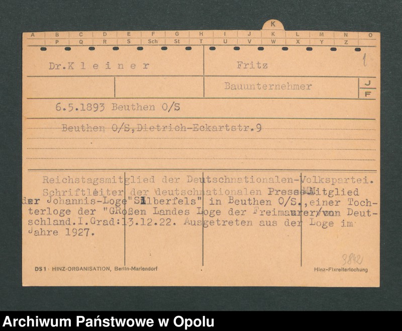 Obraz 3 z jednostki "[Kleiner Fritz, ur. 6.5.1893 Beuthen]"