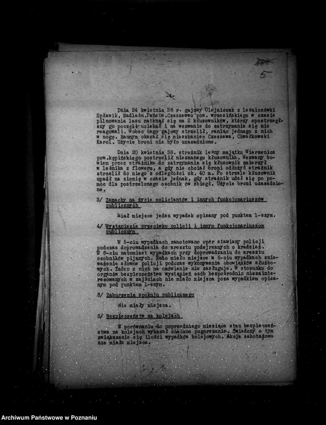 Obraz 9 z jednostki "Sprawozdania ze stanu bezpieczeństwa za miesiąc kwiecień-maj-czerwiec 1938 r."