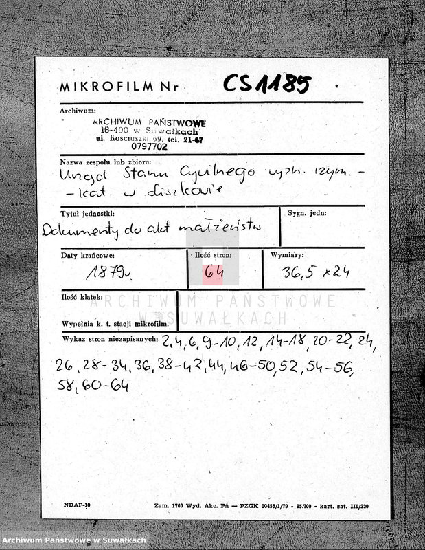 image.from.unit.number "Dokumenty brakosočetavšichsja lic za 1879 god"
