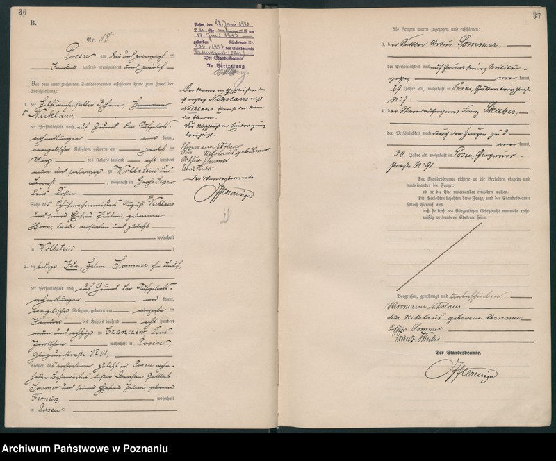 Obraz 20 z jednostki "Księga miejscowa małżeństw tom I [Rejestr główny małżeństw]"