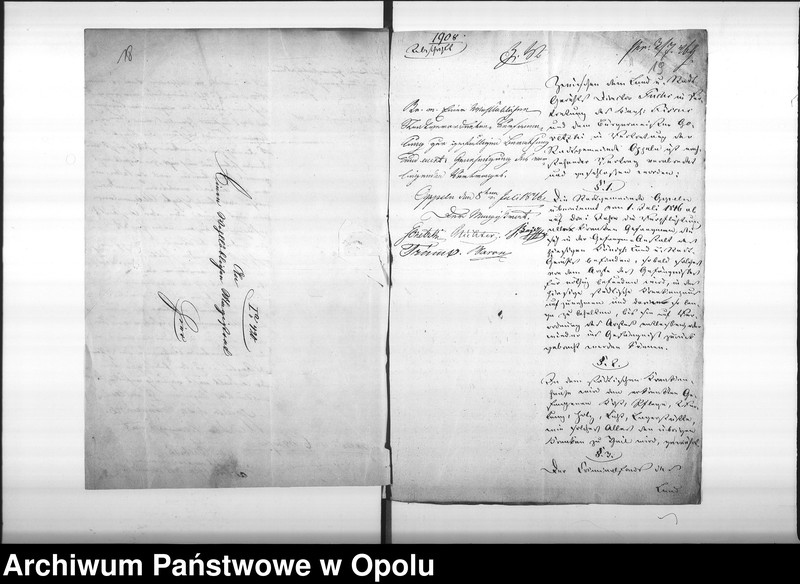 Obraz 16 z jednostki "Acta des Magistrats zu Oppeln betreffend den, zwischen den hiesigen Stadtkommune und dem hiesigen Königl[ichen] Land und Stadt-Gericht wegen Aufnahme der kranken Gefangenen in das städtische Krankenhaus, geschlossenen Vertrag"