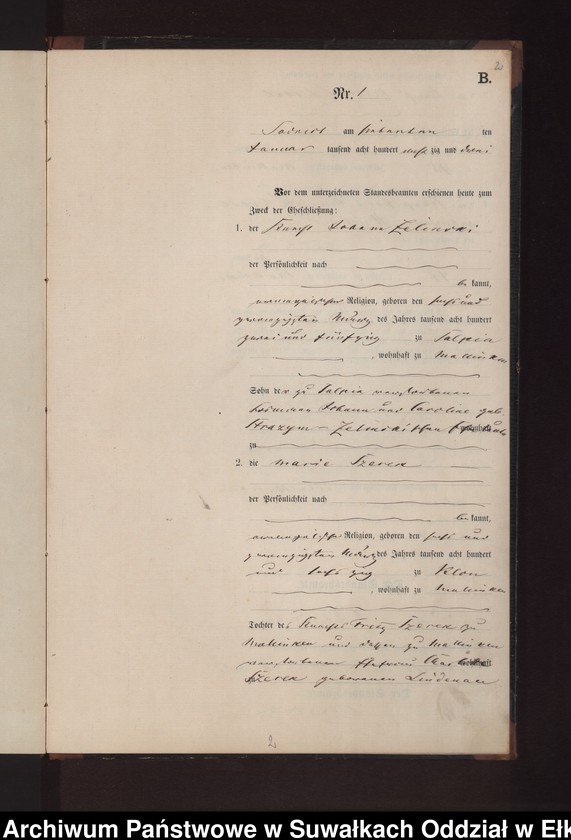 image.from.unit.number "Heiraths-Neben-Register des Preussischen Standes-Amtes Neuhoff Kreis Loetzen"