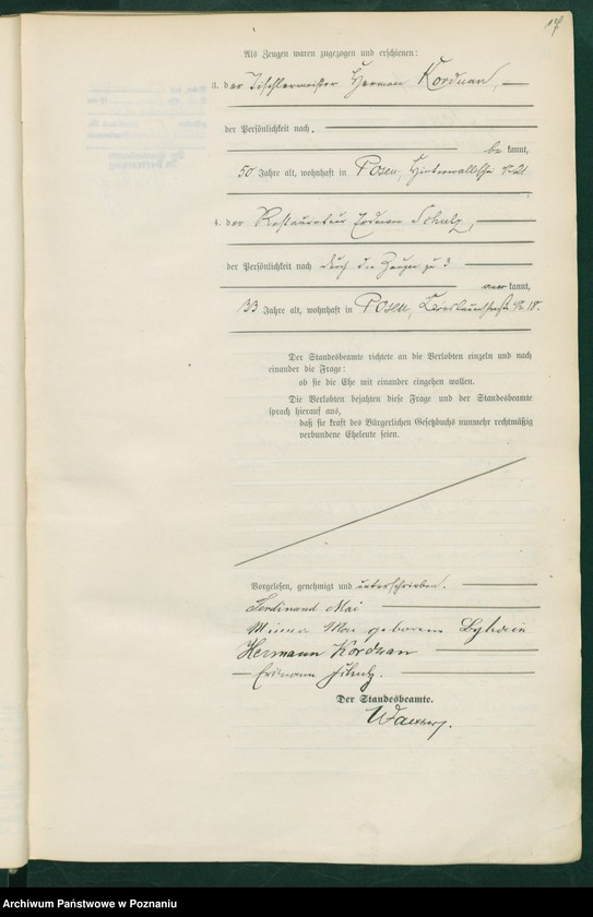 Obraz 19 z jednostki "Księga miejscowa małżeństw t. I"