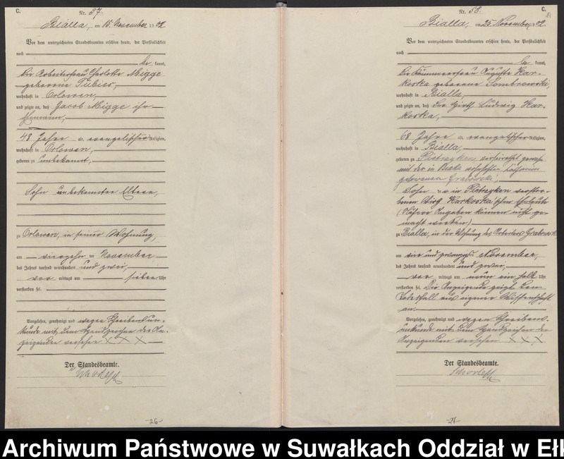 image.from.unit.number "[Sterbe-Haupt-Register des Königlichen Preussischen Standes-Amtes Bialla Kreis Johannisburg]"