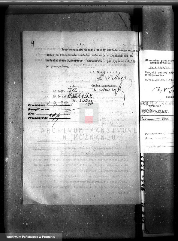 Obraz 8 z jednostki "Zatwierdzenie projektu młyna i piekarni Konieczyńskiego w Wyganowie, pow. krotoszyński nr woj. 530"