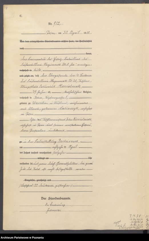 Obraz 6 z jednostki "Księga miejscowa zgonów tom III [Rejestr główny zgonów]"