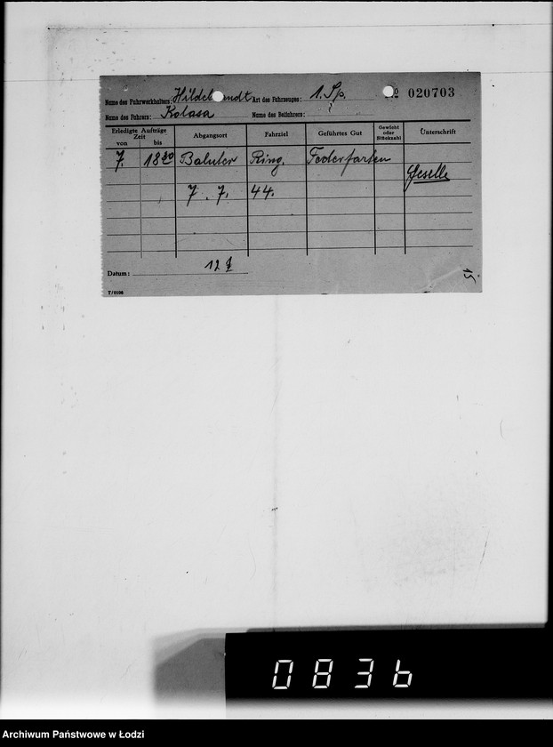 Obraz 19 z jednostki "Adolf Hildebrandt [rachunki za usługi transportowe dla Getta]"