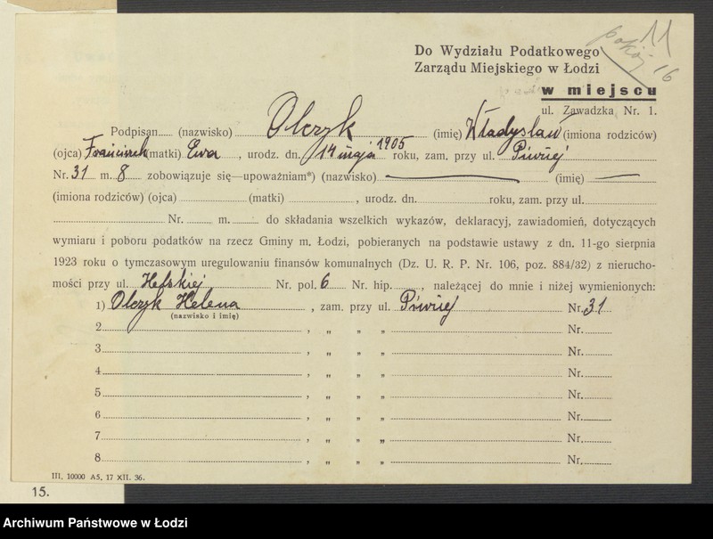 image.from.unit.number "Księga inwentarzowa nieruchomości m. Łodzi ul. Helska"