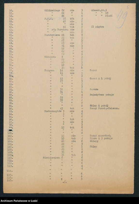 Obraz 7 z jednostki "[Akta VIII Komisariatu Milicji Obywatelskiej - pokwitowania, spisy oddanej broni, spisy wolnych lokali, rowerów i motocykli]"