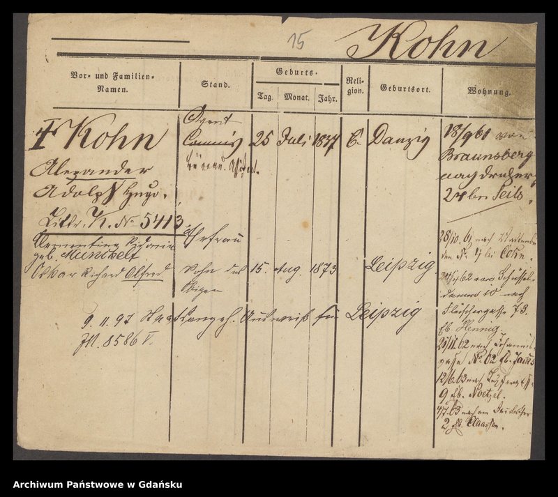 image.from.unit.number "Karty meldunkowe: Kohn - Kohnke"