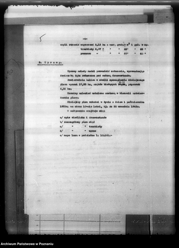 Obraz 9 z jednostki "Plan urządzenia gospodarstwa leśnego dla lasu majętności Urbanowo powiat nowotomyski 1933-1943"