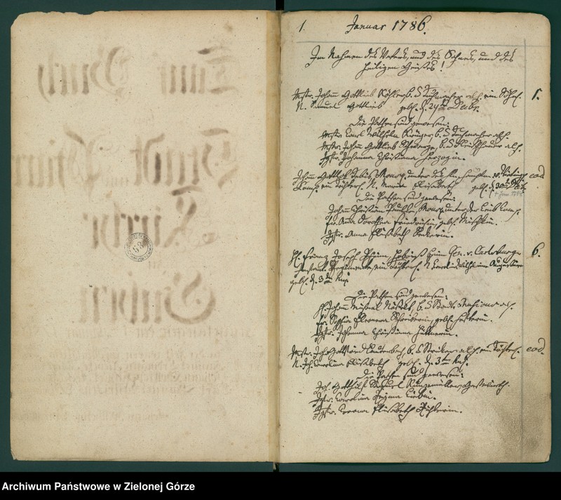 image.from.unit.number "Taufbuch bei der Stadt und Pfarrkirche Guben anfangen 1786-1801"