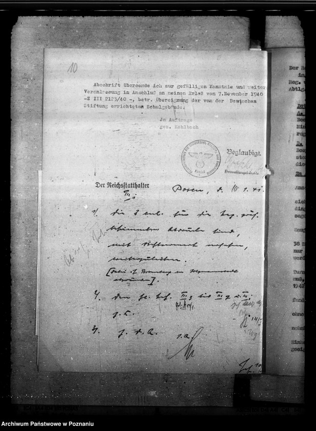 Obraz 15 z jednostki "Zuweisung beschlagnahmter Grundstücke. Schulgrundstück. Liquidierung der polnischen Schulvereine. Sommerkolonie- Komitee"