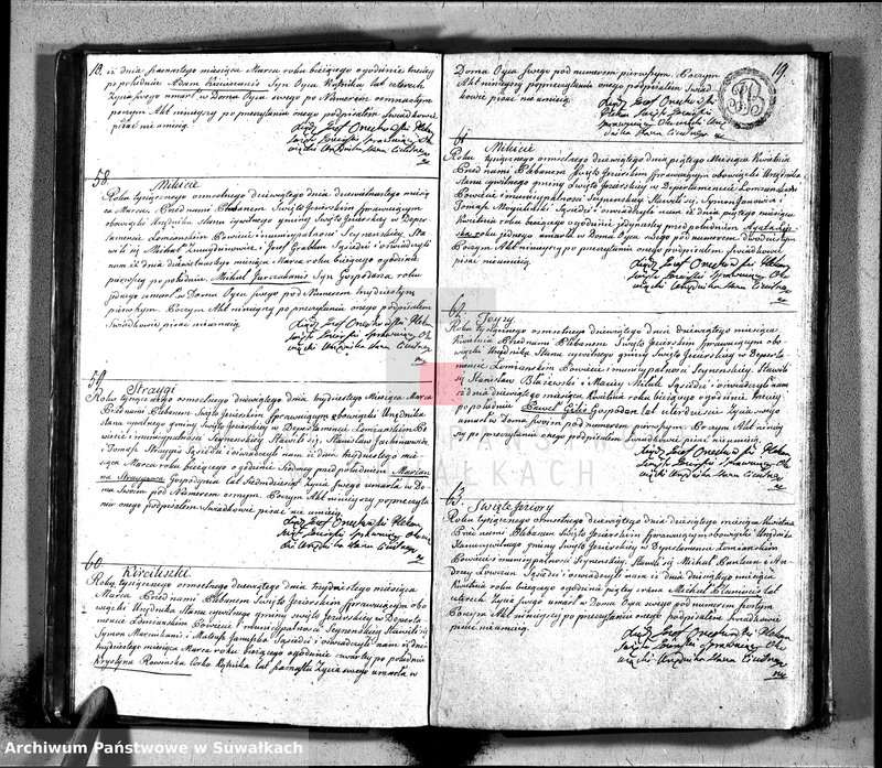 image.from.unit.number "Akta zejścia gminy święto jeziorskiey, powiatu seyneńskiego, w departamencie łomżyńskim od dnia pierwszego maia roku tysiąc osiemset ósmego"