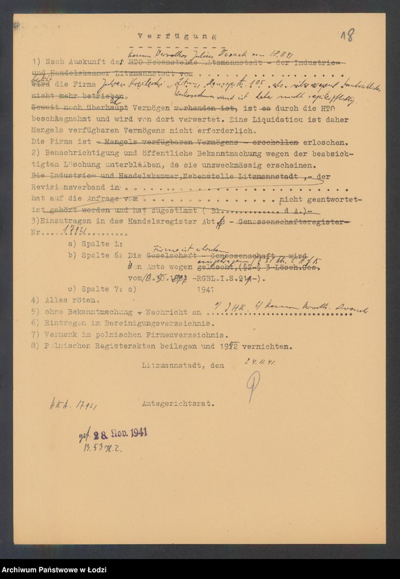 Obraz 20 z jednostki "Herszkowicz, Brajtsztajn i Szlachtuz- wyrób i sprzedaż konfekcji damskiej i wyrobów futrzanych"