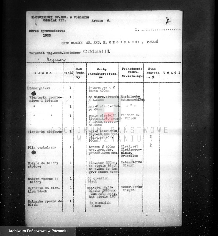 Obraz 11 z jednostki "/Kwestionariusz Fabryki H. Cegielskiego w Poznaniu/"