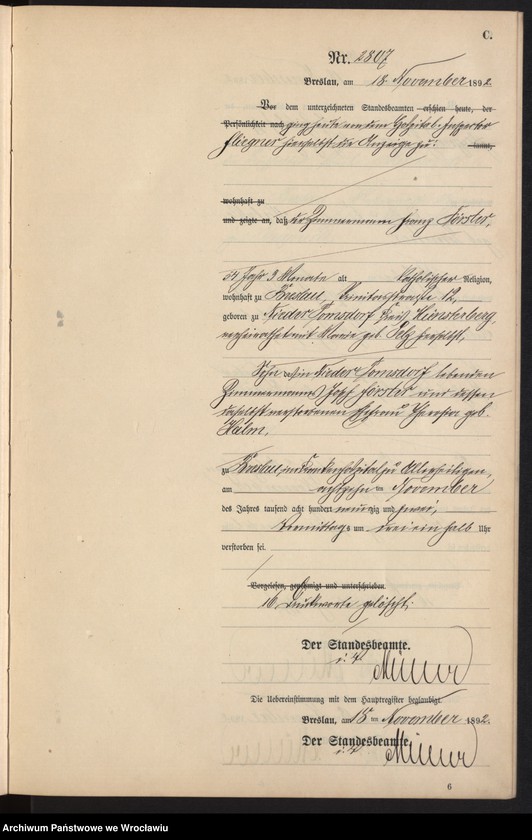 image.from.unit.number "Sterbe-Neben-Register Breslau I 1892 Band 8"
