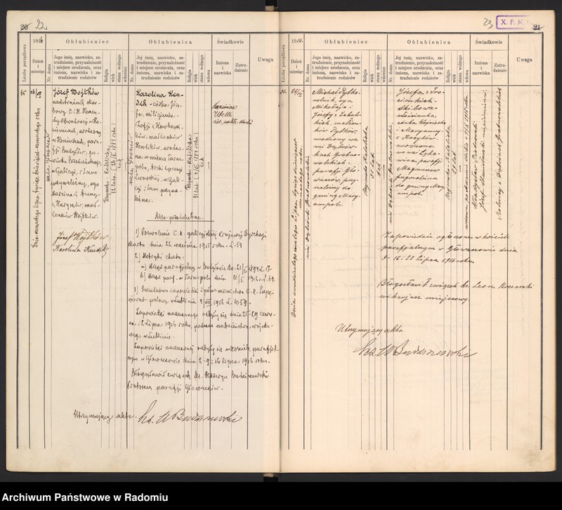 image.from.unit.number "[Duplikat Tom I Księga zaślubionych parafii Głowaczów za 1916 r.]"