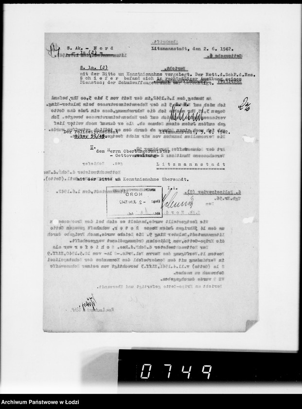 Obraz 20 z jednostki "Berichte der Polizei und Kripo [o zastrzeleniu Żydów uciekających z Getta i zatrzymaniu przemytników]"