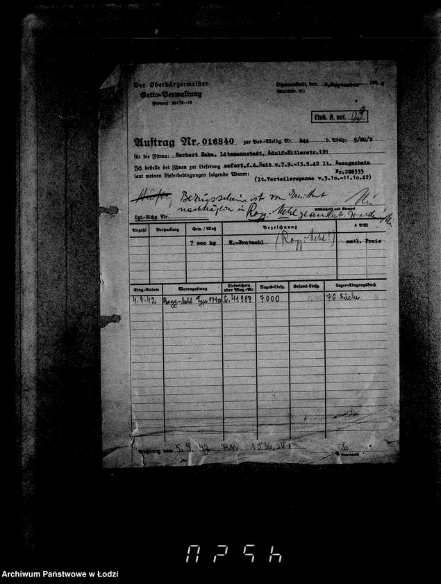 image.from.unit.number "Aufträge, [Lieferscheinen und Rechnungen] 16791-16840 [Dostawa żywności do Getta]"