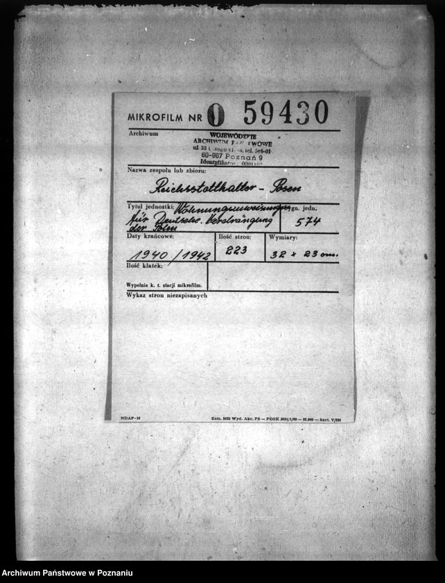 Obraz 2 z jednostki "Wohnungszuweisungen für Deutsche. Verdrängung der Polen."