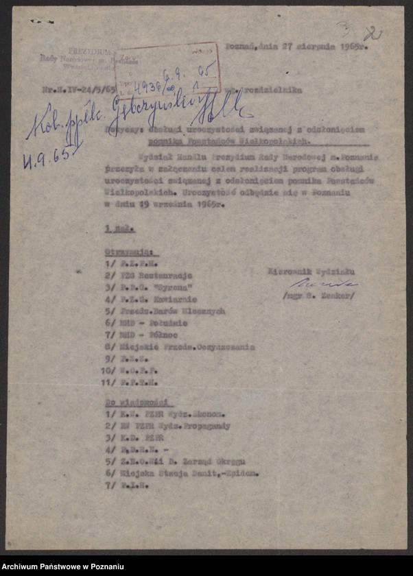 Obraz 13 z jednostki "Przygotowanie i przebieg uroczystości odsłonięcia Pomnika Powstańców Wielkopolskich w Poznaniu."