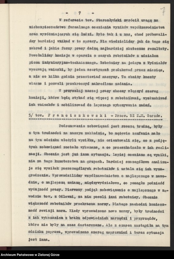 image.from.unit.number "Protokół plenarnego posiedzenia nt.: Wyniki działalności w wojewódzkiej organizacji partyjnej w dziedzinie rozwoju socjalistycznego współzawodnictwa pracy. Załączniki. 13 grudnia 1955 r."