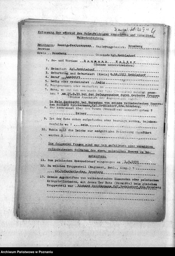 Obraz 8 z jednostki "Wykazy miejscowych Niemców z powiatu bydgoskiego, którzy zginęli w 1939 roku"