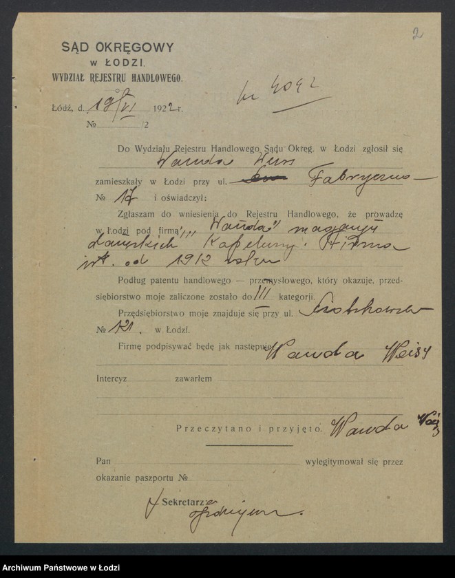 Obraz 4 z jednostki "Wanda Machnik – „Wanda” magazyn kapeluszy"