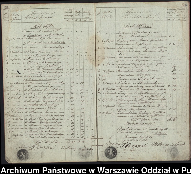 image.from.unit.number "Książka Przychodu i Rozchodu Funduszów Zgromadzenia Szewskiego w Pułtusku od roku 1862"