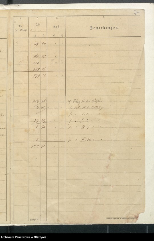 image.from.unit.number "Rechnung über Einnahme und Ausgabe der Kirchen-Kasse Kraplau"