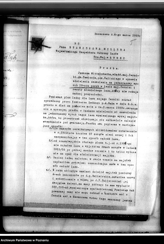 Obraz 9 z jednostki "Sprawa zatwierdzenia uzupełnienia planu gospodarstwa leśnego dla lasów Żerniki powiatu kaliskiego"