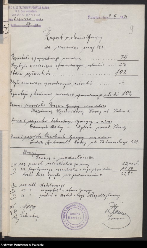 Obraz 13 z jednostki "Rawicz, akta koła."