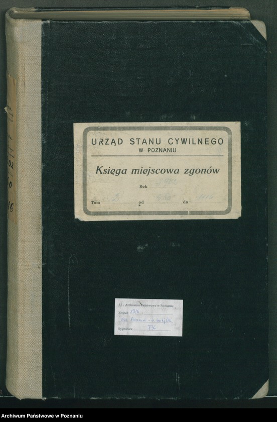 Obraz 2 z jednostki "Księga miejscowa zgonów t. II"