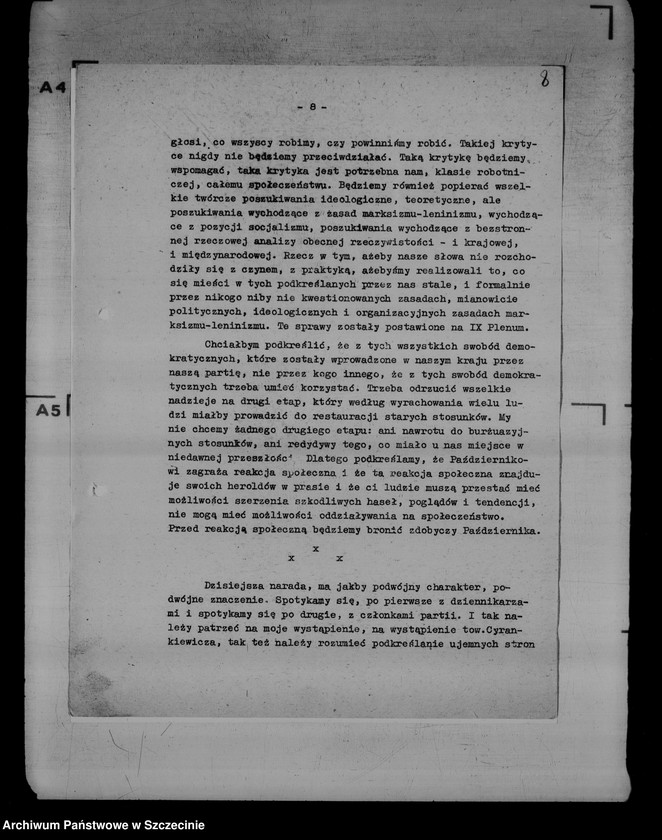 image.from.unit.number "Fragmenty przemówienia Władysława Gomułki na naradzie z dziennikarzami"