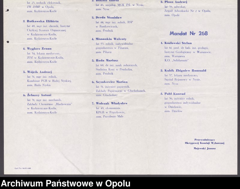 Obraz 11 z jednostki "Wybory do Sejmu i Senatu [-obwieszczenia wyborcze]"