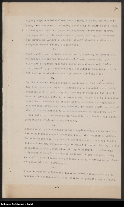 Obraz 16 z jednostki "Maks Reichstern, Maurycy Landan- fabrykacja i sprzedaż materiałów wełnianych i półwełnianych"