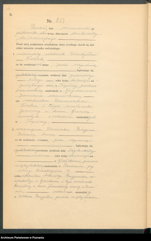 Obraz 20 z jednostki "Księga miejscowa małżeństw tom IV [Rejestr główny małżeństw]"