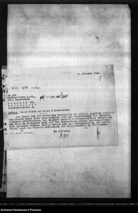 Obraz 5 z jednostki "Gaswerk - Krotoschin (Krotoszyn)"