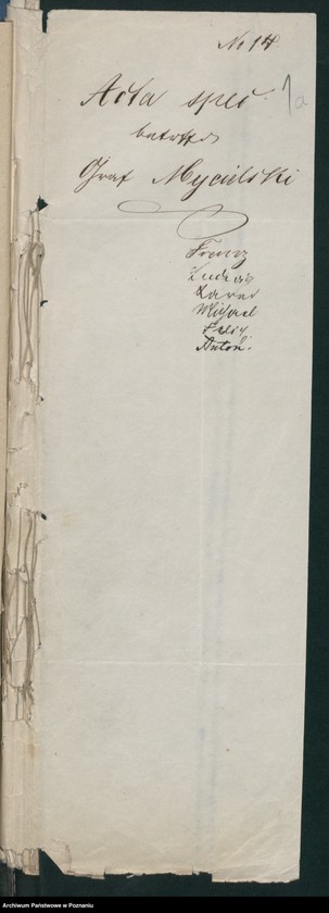 Obraz 5 z jednostki "A. betr. die gräfliche Familie Mycielski"