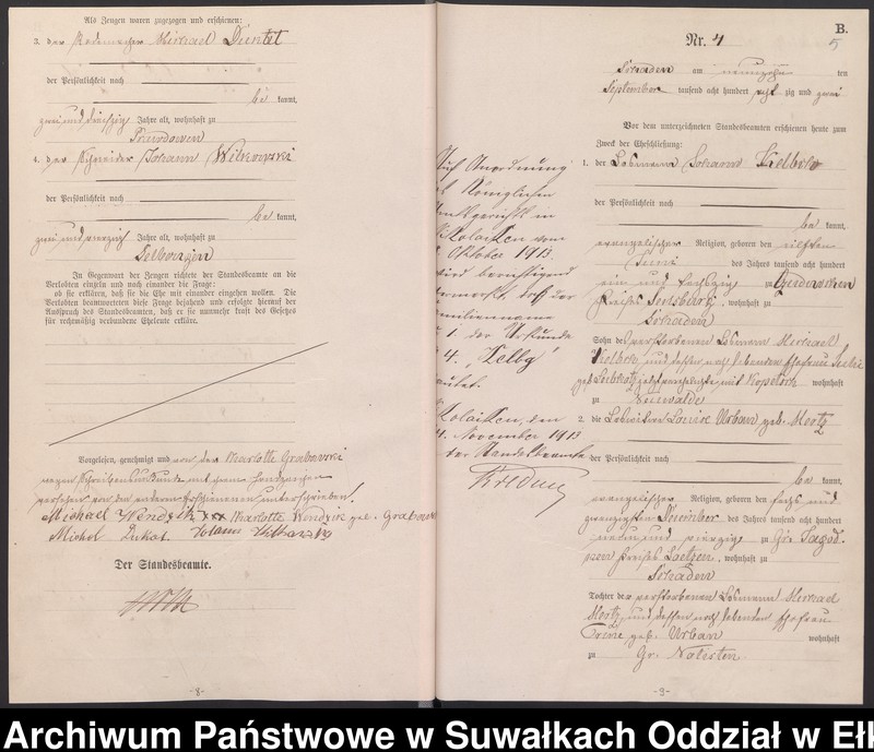 image.from.unit.number "Heiraths-Haupt-Register des Königlich Preussischen Standes-Amtes Schaden Kreis Sensburg"