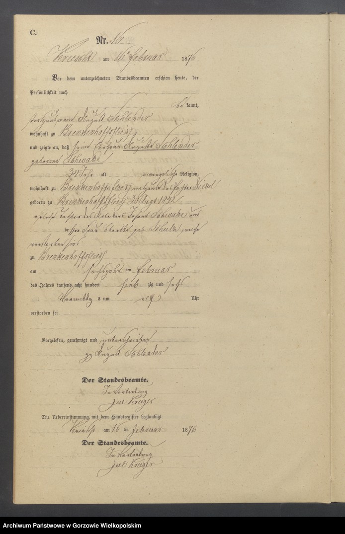 Obraz 18 z jednostki "Sterbe Register"